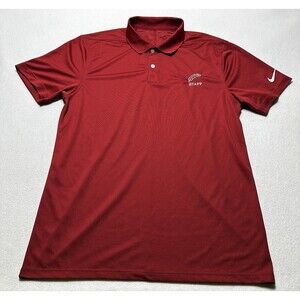 Nike Feather Staff Dri-Fit Red Polo Shirt Golf Logo Men’s Size Small BV0356-613